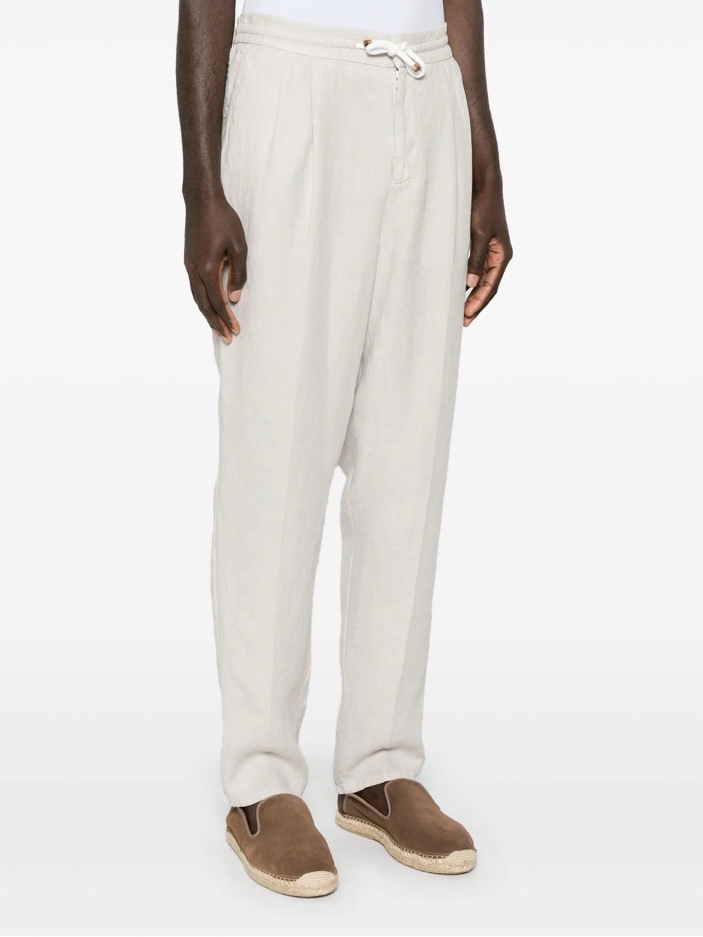 Brunello Cucinelli White Linen Pants